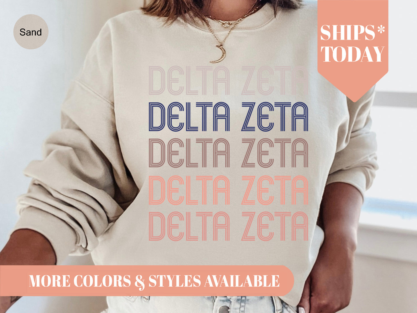 Delta Zeta Greek Glamour Sorority Sweatshirt _ 31105g