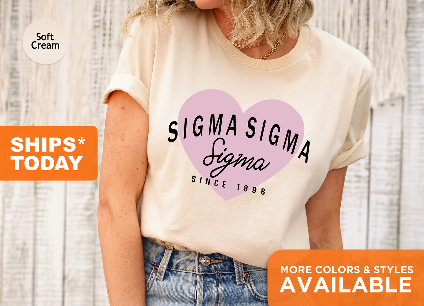 Sigma Sigma Sigma Pretty in Pink Sorority T-shirt _ 463g