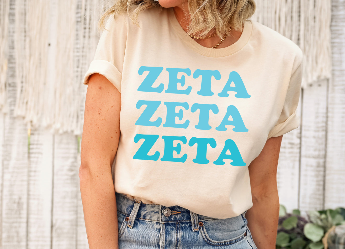 Zeta Tau Alpha Touch of Blue Sorority T-shirt _ 2602g