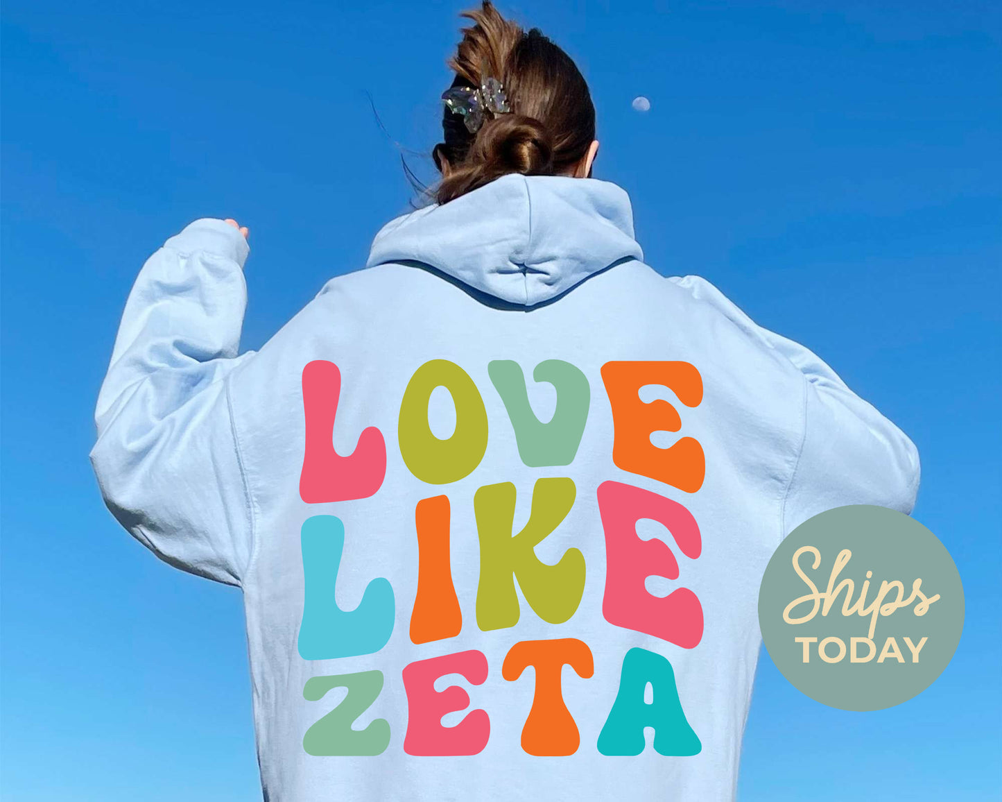 Zeta Tau Alpha Blissful and Vibrant Sorority Hoodie _ 33179g