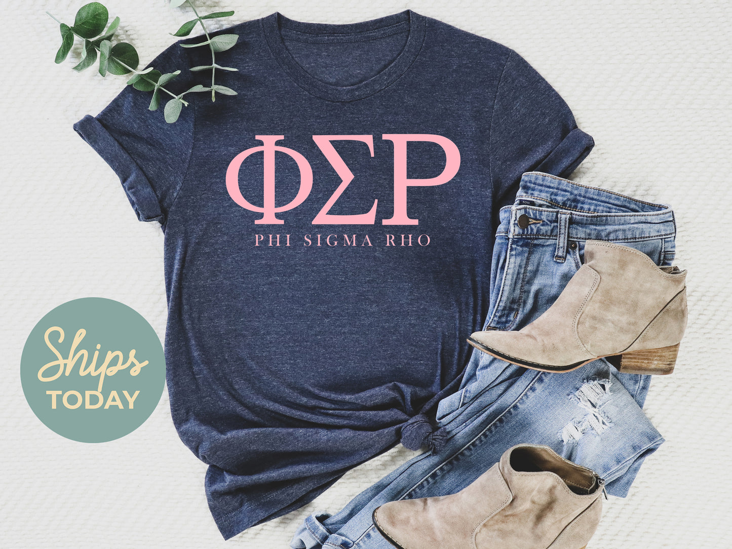 Phi Sigma Rho Pink Letter Sorority T-shirt _ 3490g