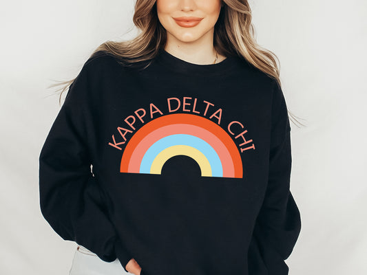 Kappa Delta Chi Colorful Rainbow Sorority Sweatshirt _ 3458g