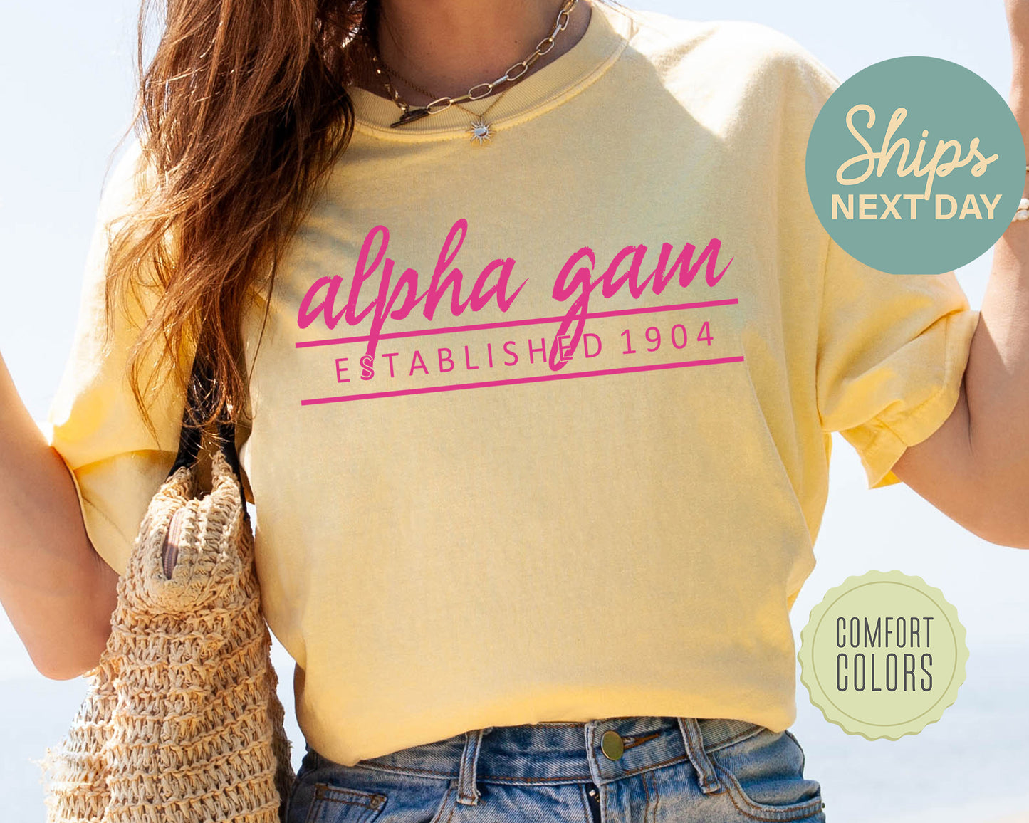 Alpha Gamma Delta All Pink Comfort Colors Sorority T-shirt _ 755g