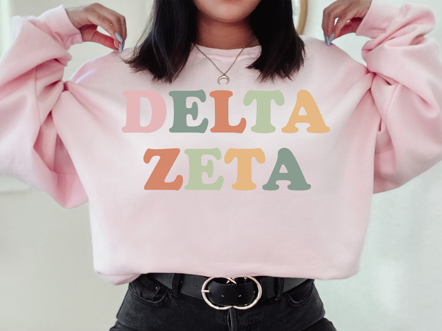 Delta Zeta Bright and Proud Sorority Sweatshirt _ 427g