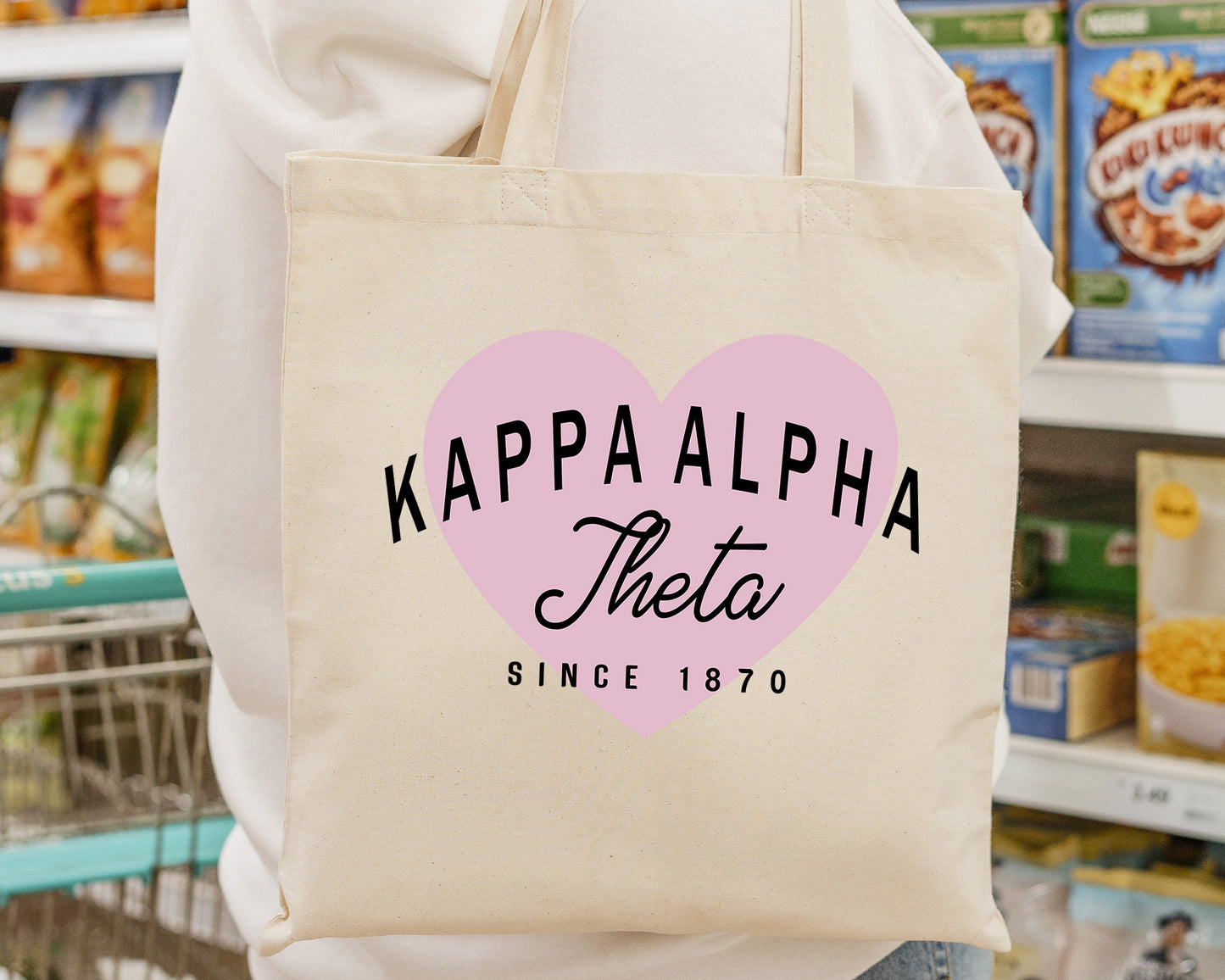 Kappa Alpha Theta Pretty in Pink Sorority Tote Bag _ 34297g