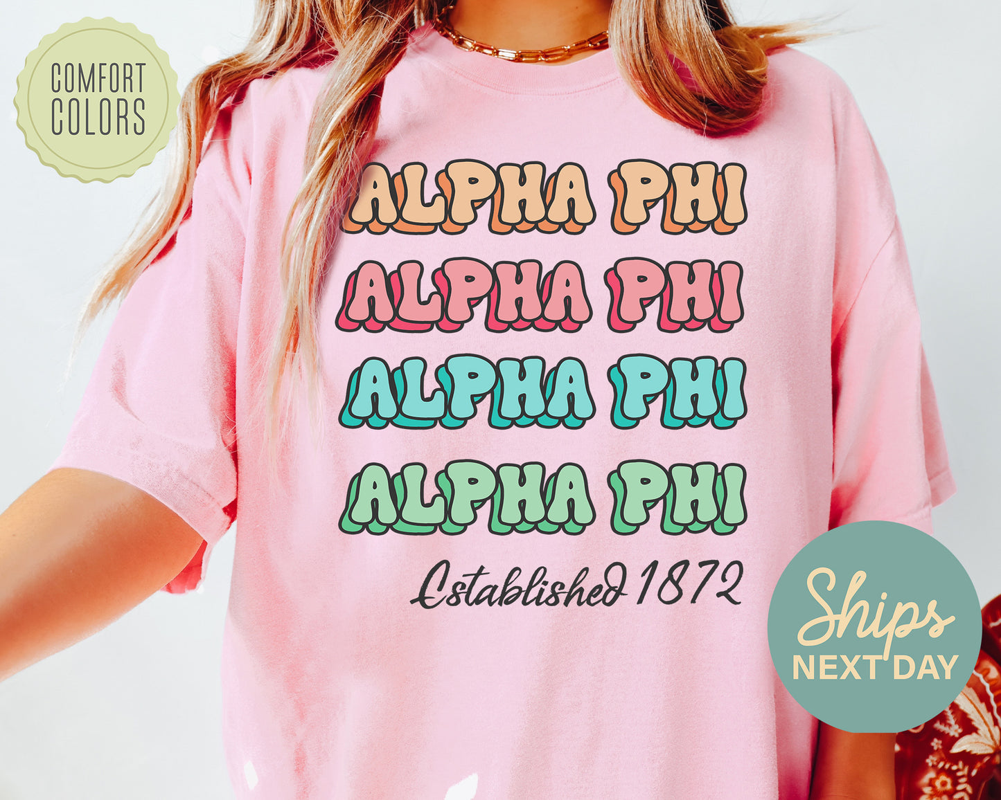 Alpha Phi Lucy Comfort Colors Sorority T-shirt _ 263g