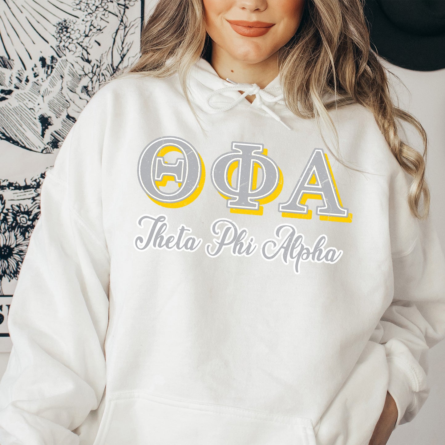 Theta Phi Alpha Greek Colors Sorority Hoodie _ 36093g