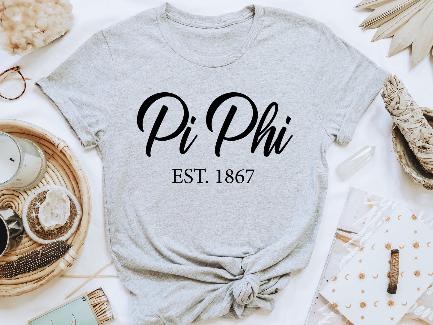 Pi Beta Phi Black Flowy Sorority T-shirt _ 97g
