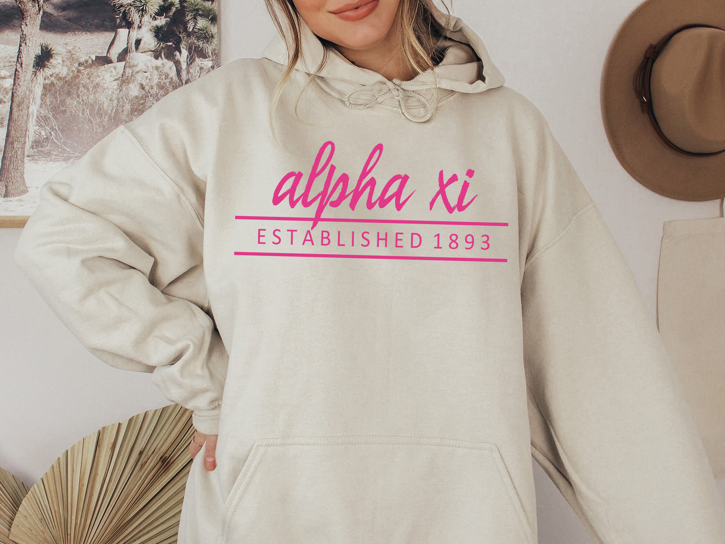 Alpha Xi Delta All Pink Sorority Hoodie _ 760g