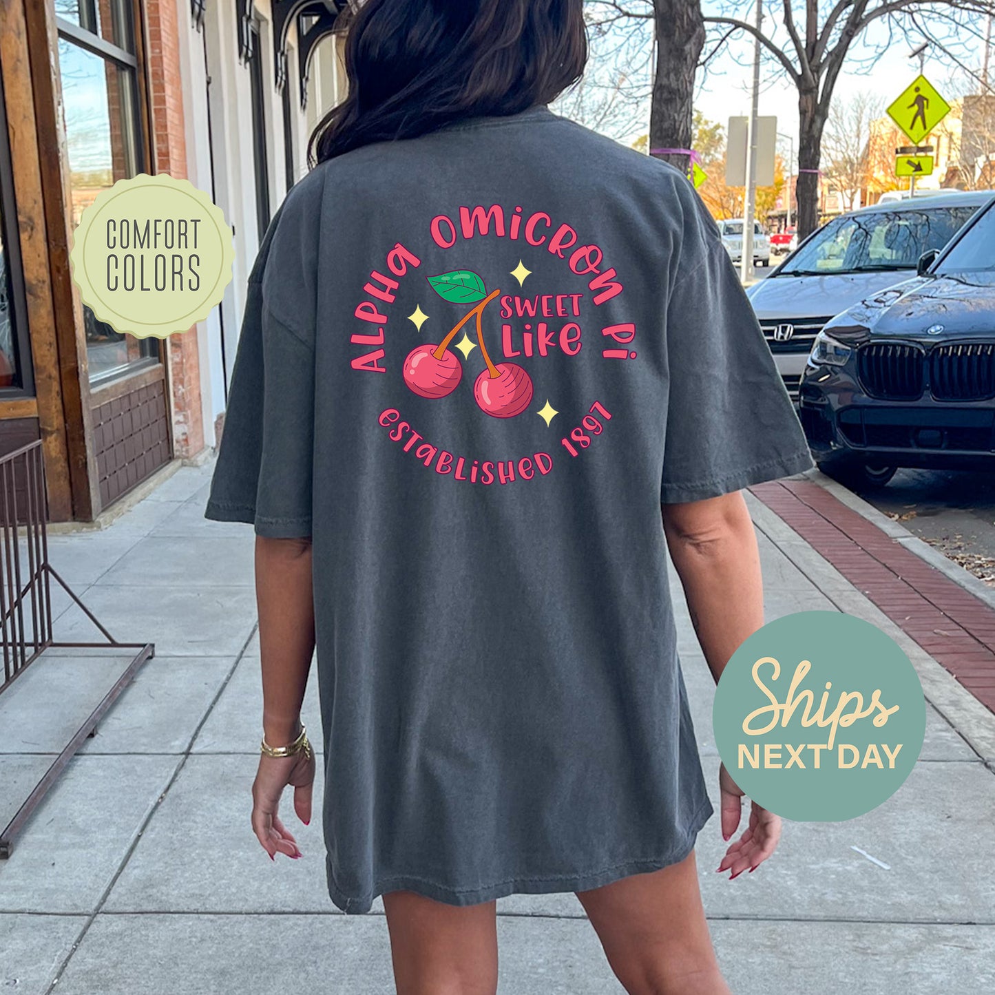 Alpha Omicron Pi Sweet Like Cherry Comfort Colors Sorority T-shirt _ 32033g