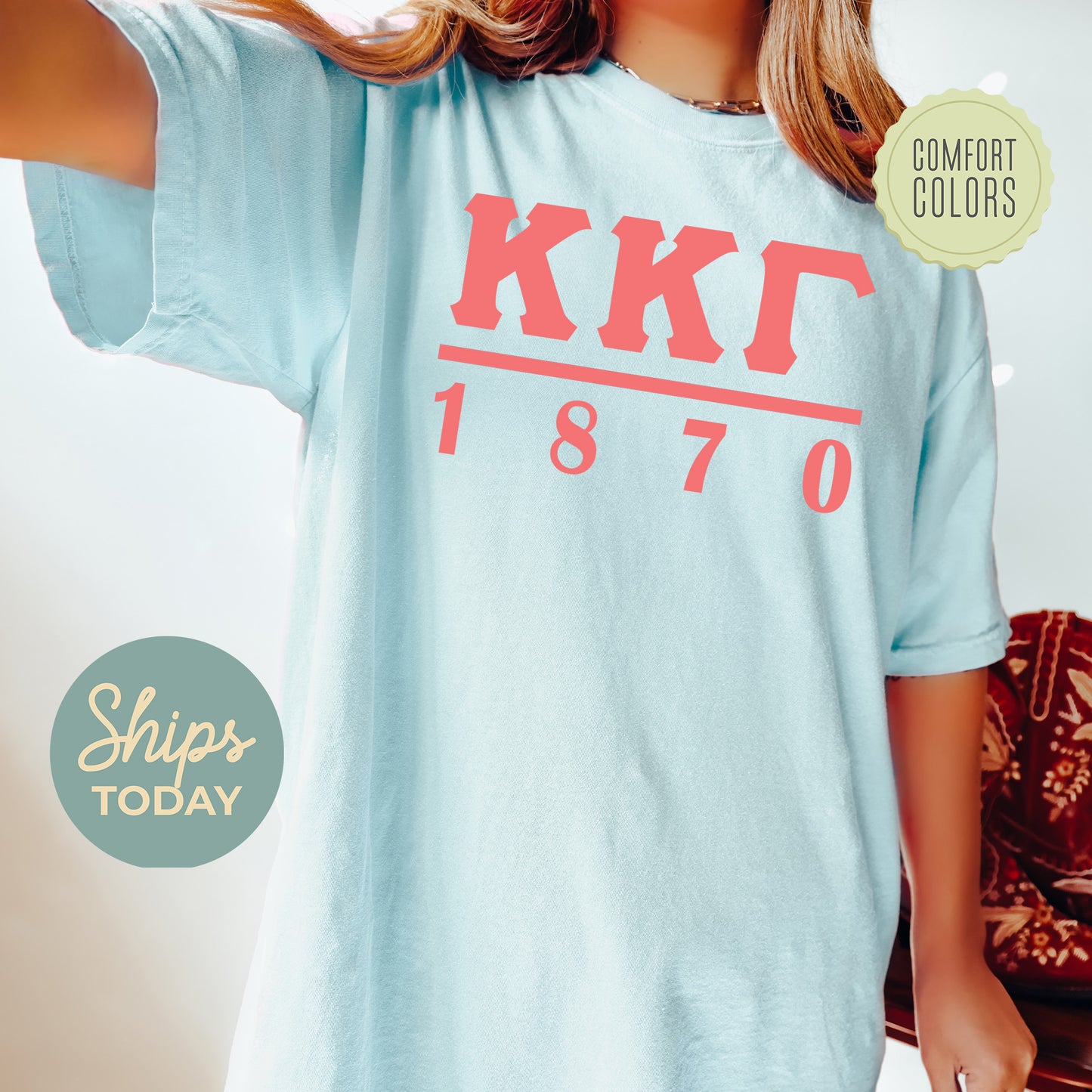 Kappa Kappa Gamma Monochromatic Comfort Colors Sorority T-shirt _ 30860g