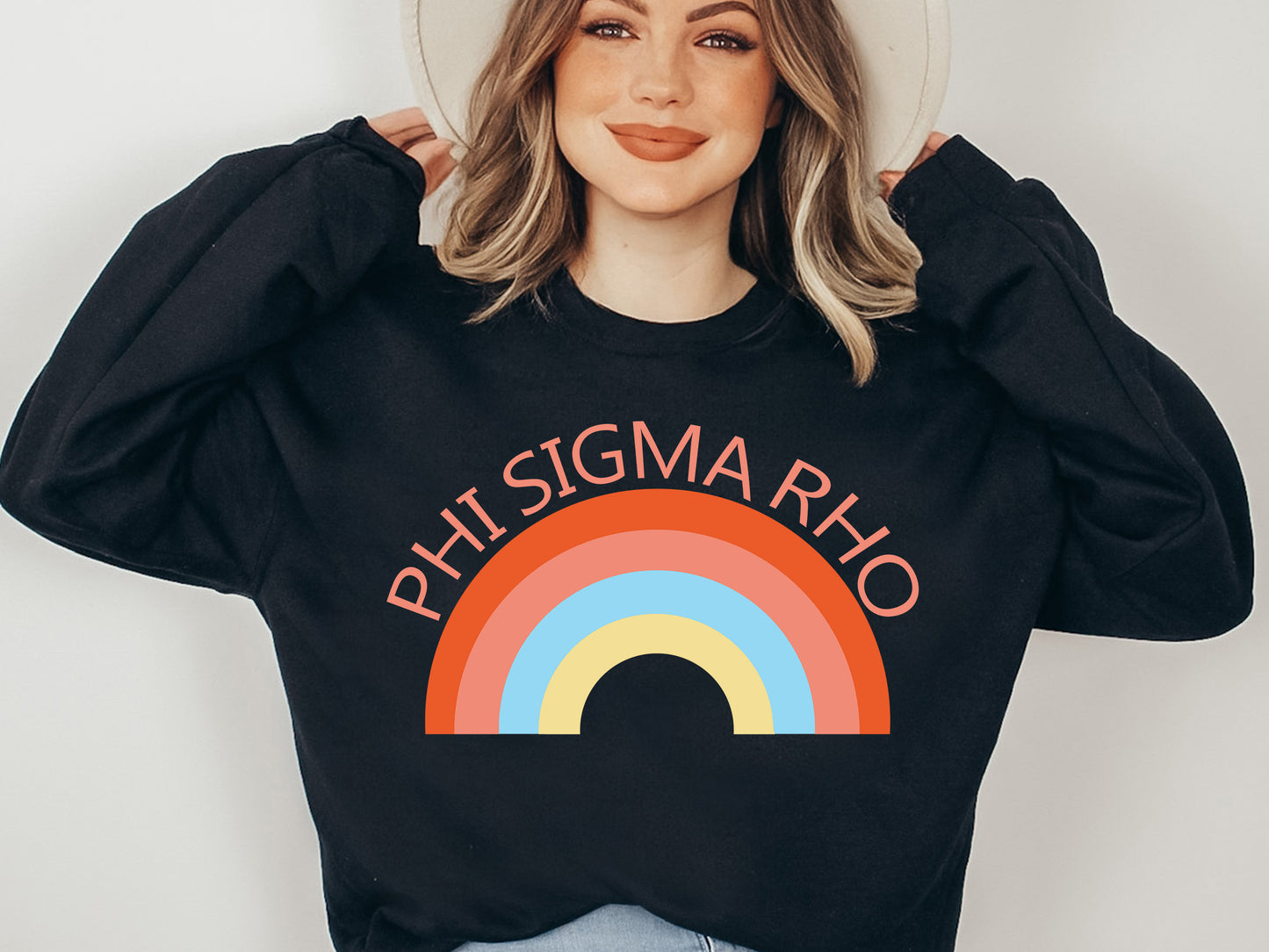 Phi Sigma Rho Colorful Rainbow Sorority Sweatshirt _ 3462g