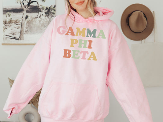 Gamma Phi Beta Bright and Proud Sorority Hoodie _ 428g