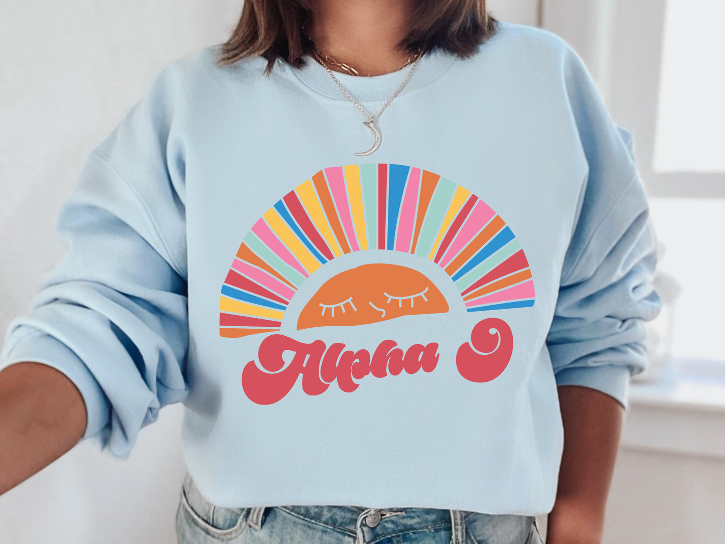 Alpha Omicron Pi Sunshine Sorority Sweatshirt _ 3311g