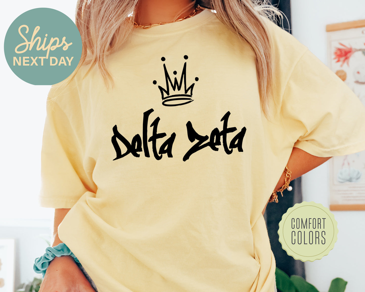 Delta Zeta Queen Comfort Colors Sorority T-shir _ 2460g