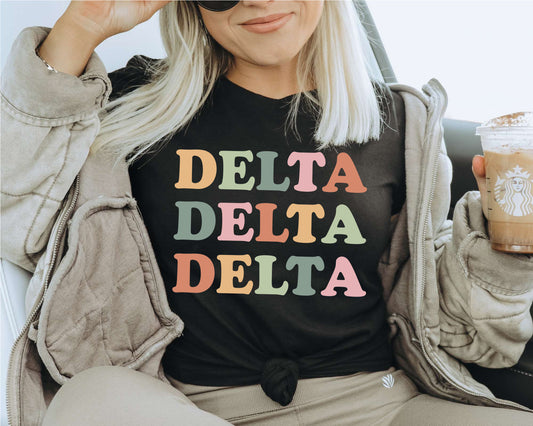 Delta Delta Delta Bright and Proud Sorority T-shirt _ 424g