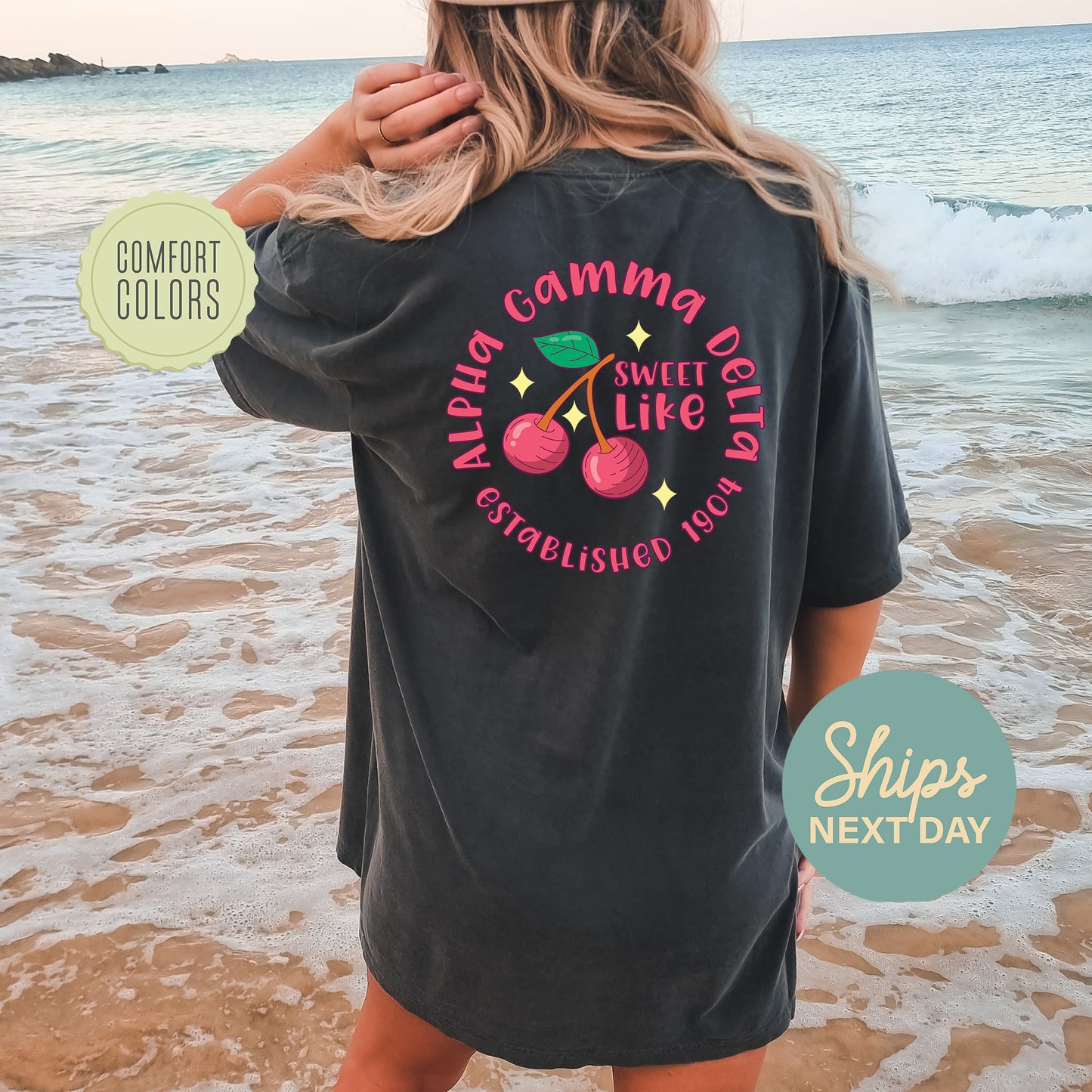 Alpha Gamma Delta Sweet Like Cherry Comfort Colors Sorority T-shirt _ 32032g