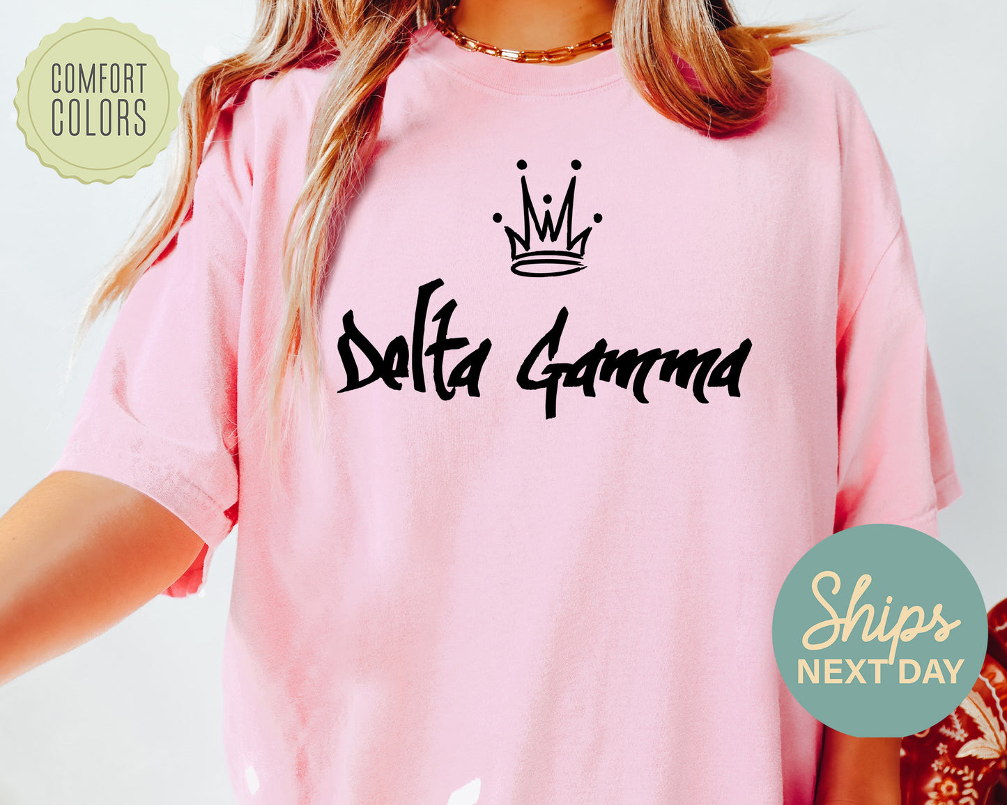 Delta Gamma Queen Comfort Colors Sorority T-shir _ 2459g