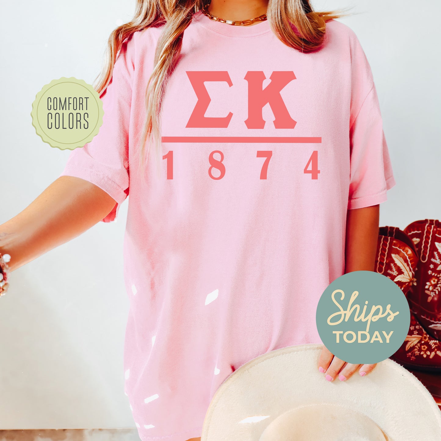 Sigma Kappa Monochromatic Comfort Colors Sorority T-shirt _ 30865g