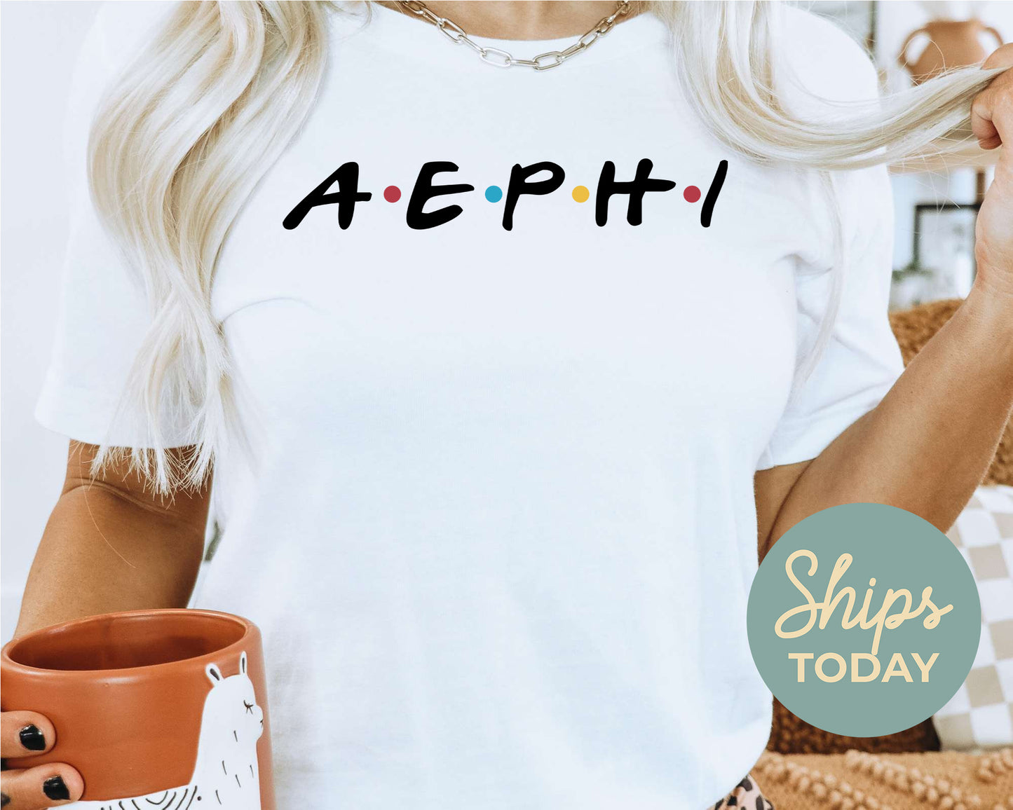 Alpha Epsilon Phi Friends Frenzy Sorority T-shirt _ 30648g