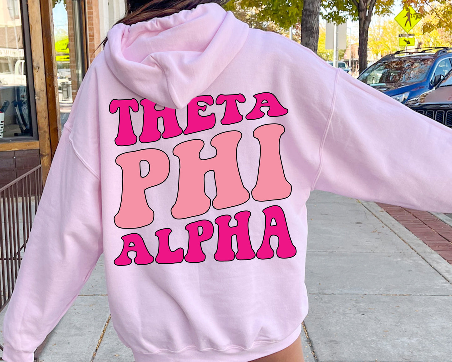 Theta Phi Alpha Shades of Pink Sorority Hoodie _ 32996g