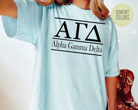 Alpha Gamma Delta Bold Statement Comfort Colors Sorority T-shirt _ 287g