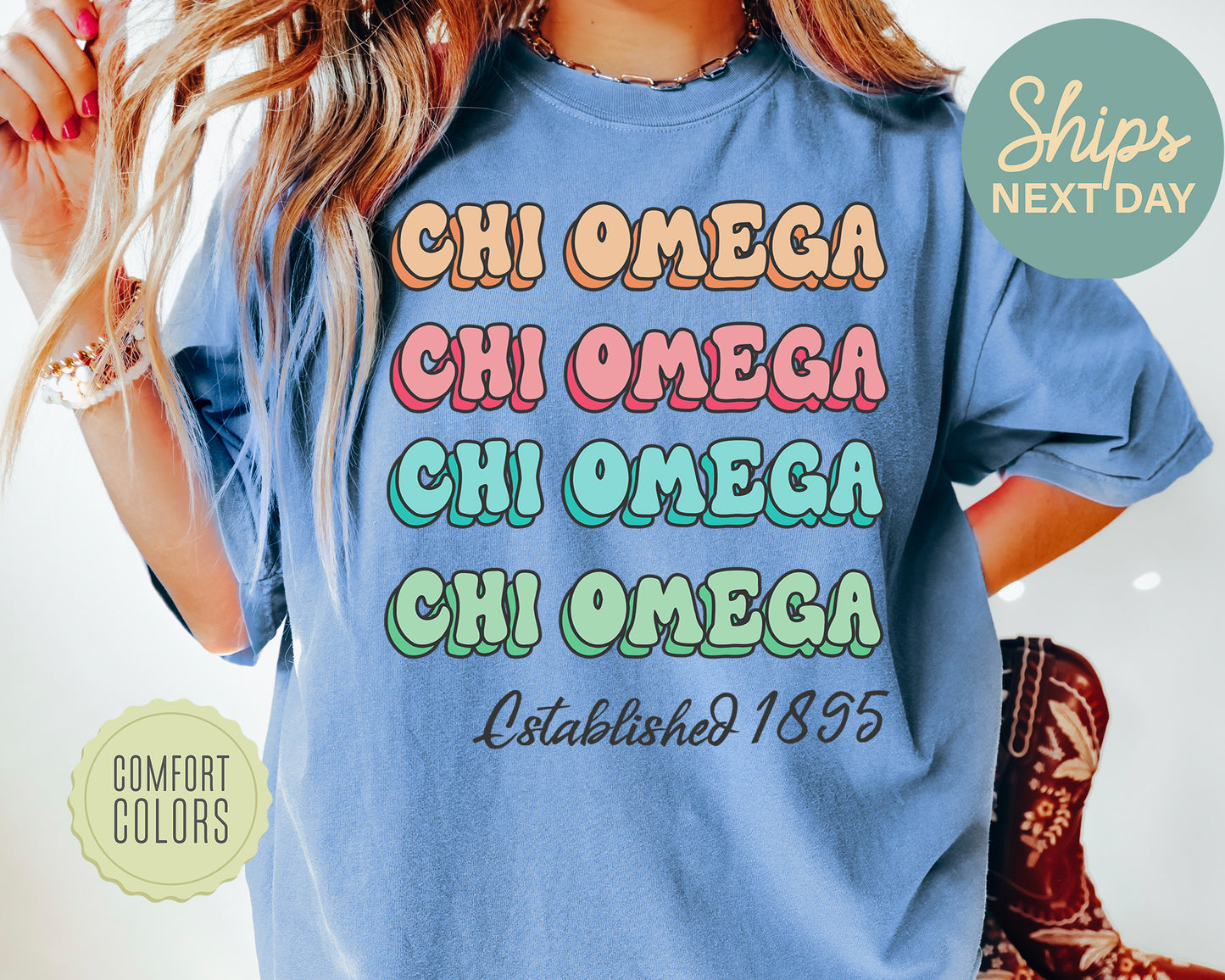 Chi Omega Lucy Comfort Colors Sorority T-shirt _ 267g