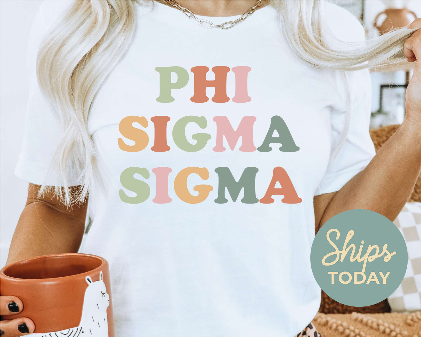 Phi Sigma Sigma Bright and Proud Sorority T-shirt _ 433g