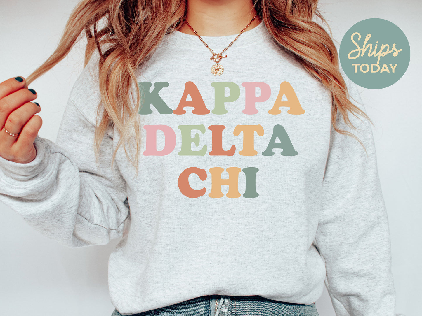 Kappa Delta Chi Bright and Colorful Sorority Sweatshirt  _ 3473g