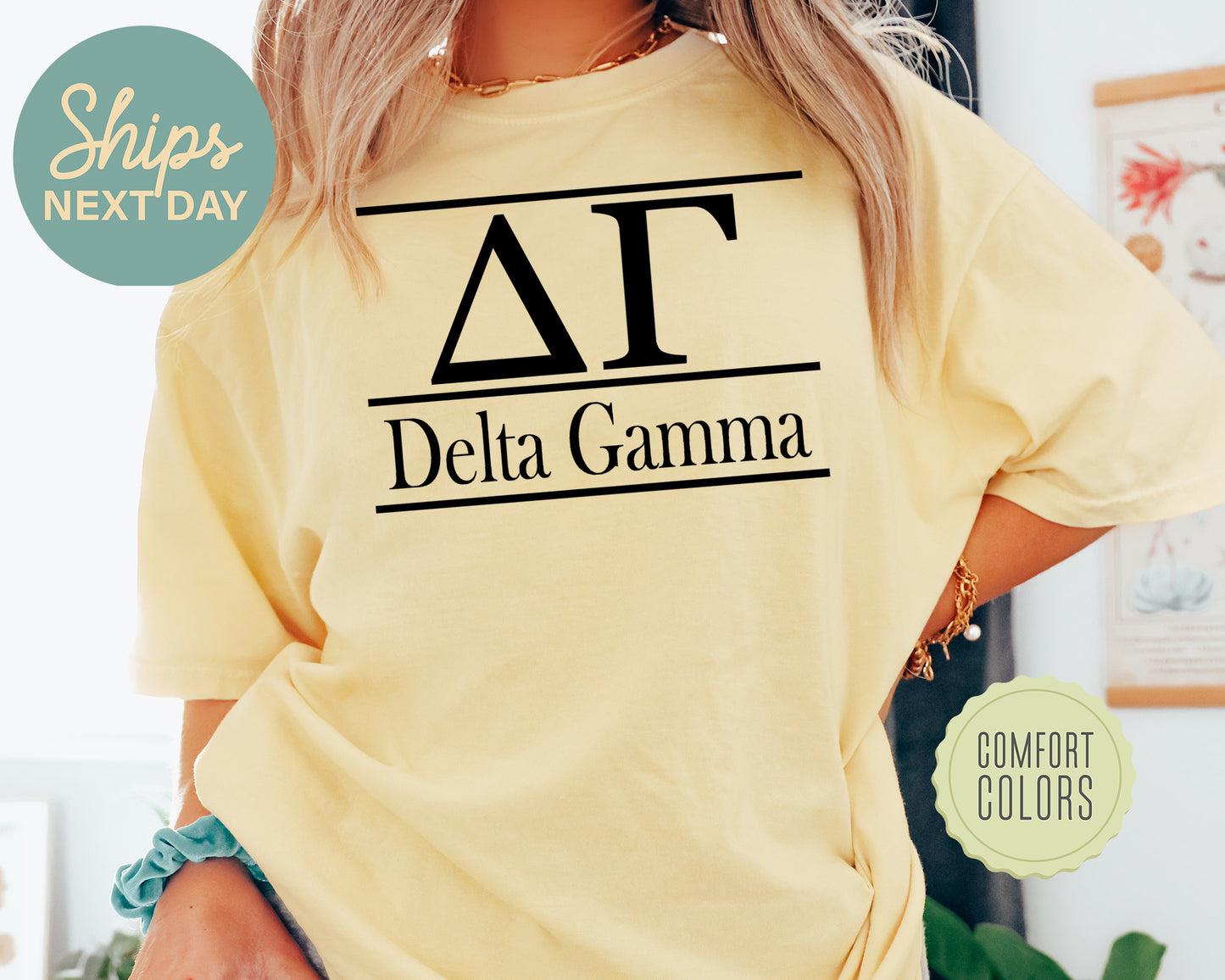 Delta Gamma Bold Statement Comfort Colors Sorority T-shirt _ 295g