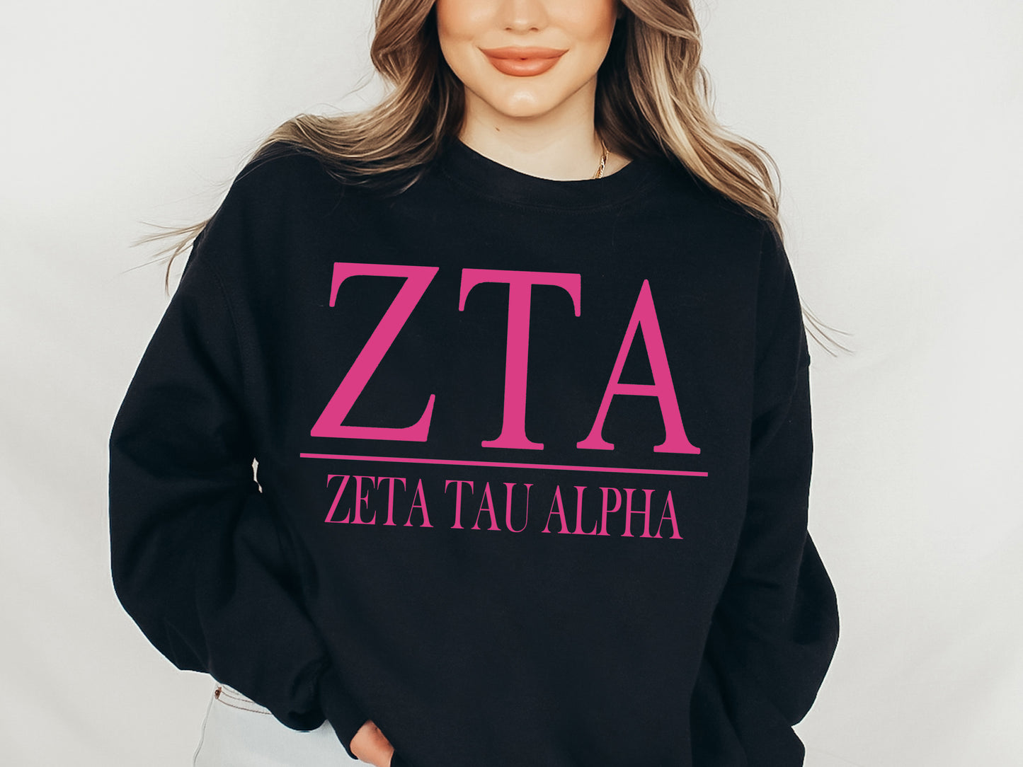 Zeta Tau Alpha Loud Letters Sorority Sweatshirt _ 491g