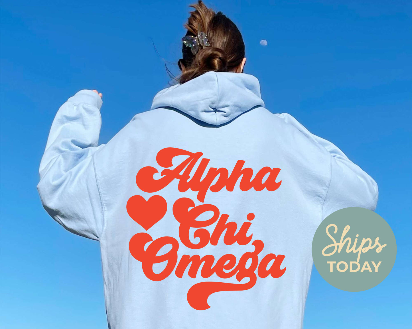 Alpha Chi Omega Red Heart Sorority Hoodie _ 33346g