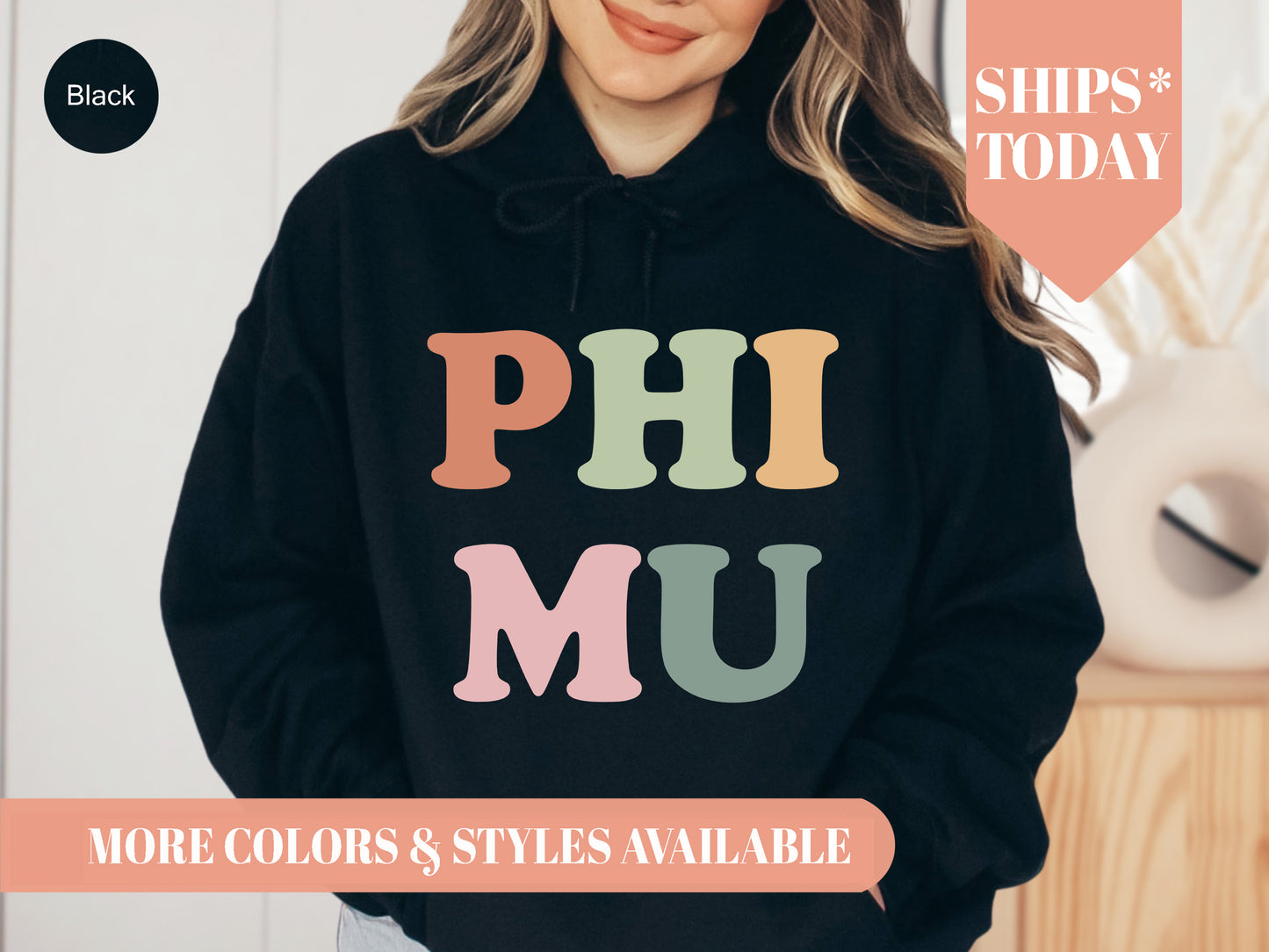 Phi Mu Bright and Proud Sorority Hoodie _ 432g