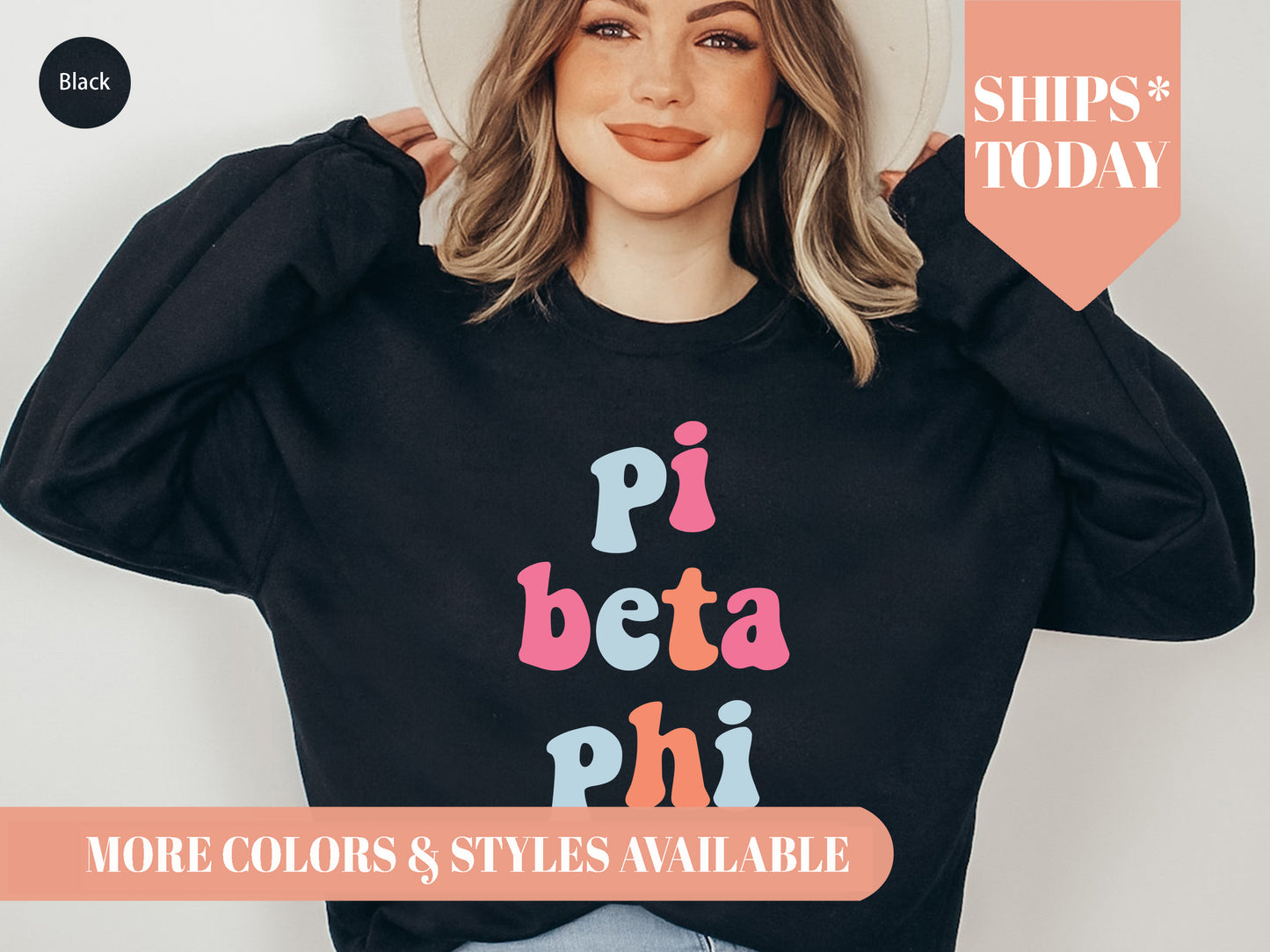 Pi Beta Phi Vividly Vibrant Sorority Sweatshirt _ 3169g