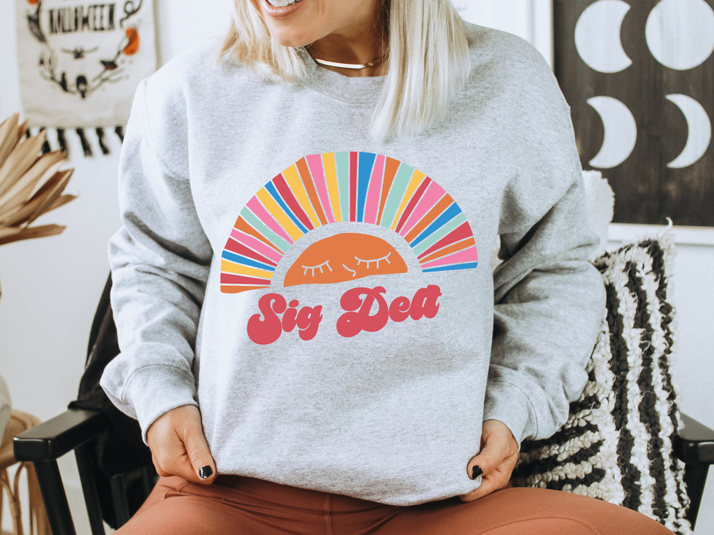 Sigma Delta Tau Sunshine Sorority Sweatshirt _ 3328g