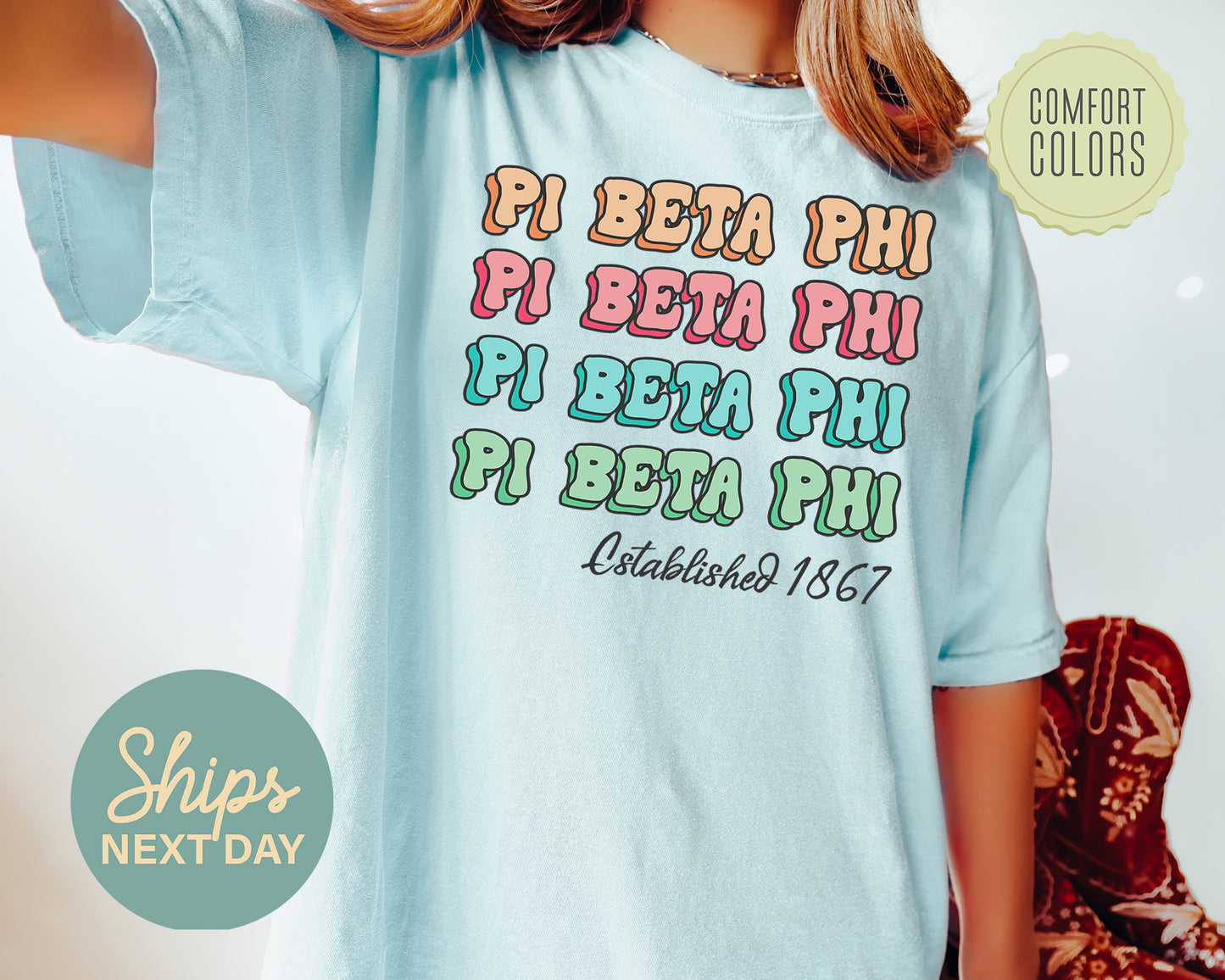 Pi Beta Phi Lucy Comfort Colors Sorority T-shirt _ 278g