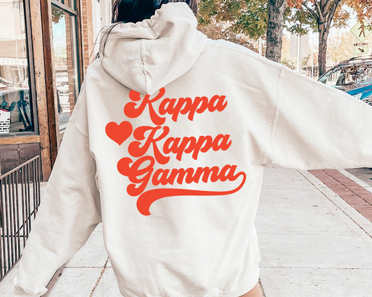 Kappa Kappa Gamma Red Heart Sorority Hoodie _ 33363g