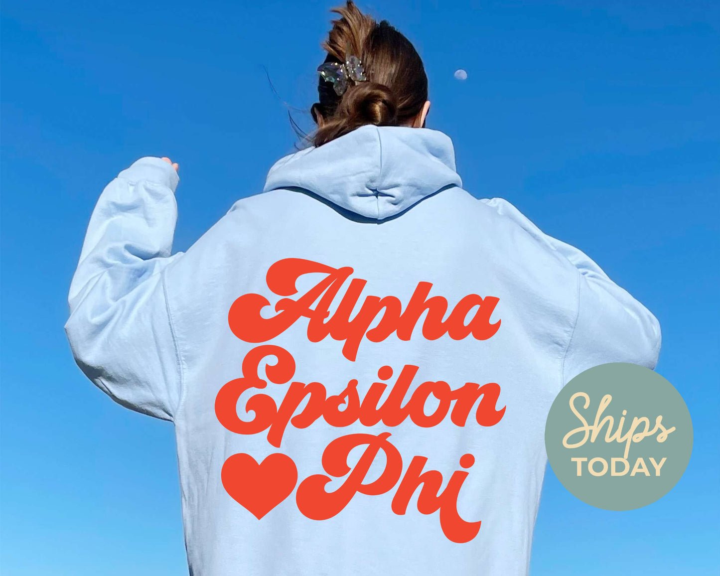 Alpha Epsilon Phi Red Heart Sorority Hoodie _ 33348g