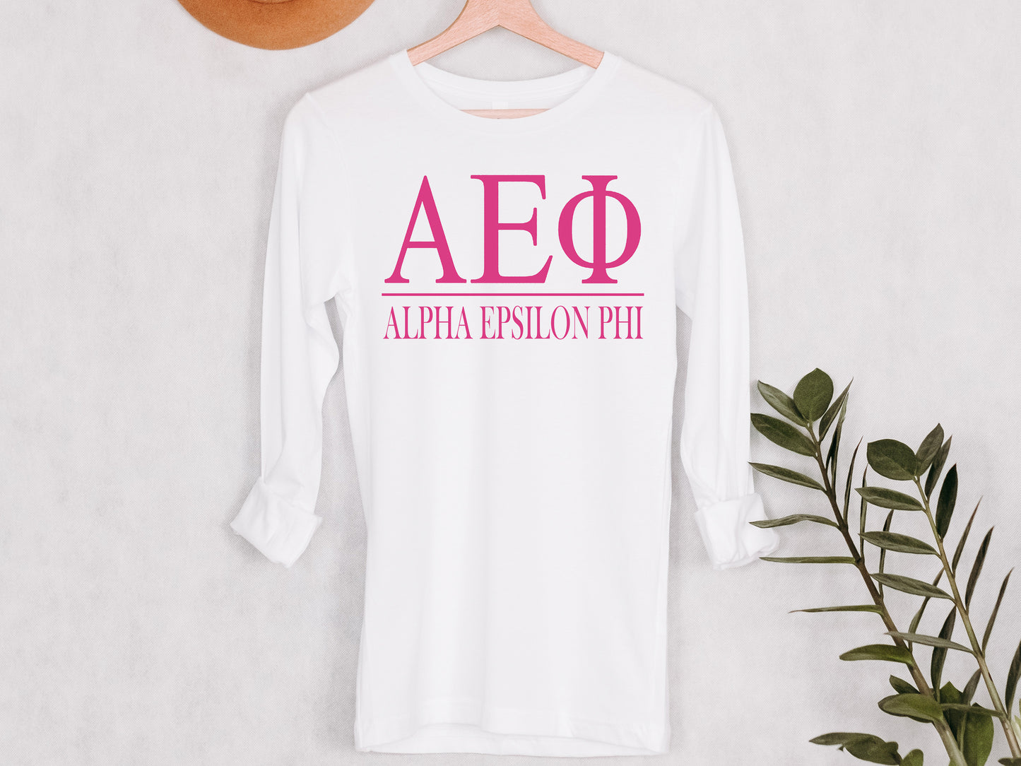 Alpha Epsilon Phi Loud Letters Sorority Long Sleeve T-shirt _ 468g
