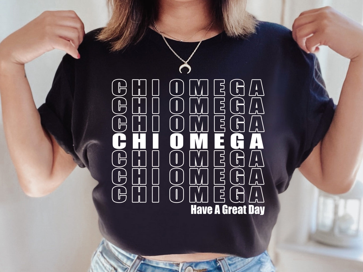 Chi Omega Have a Great Day Sorority T-shirt _ 2117g
