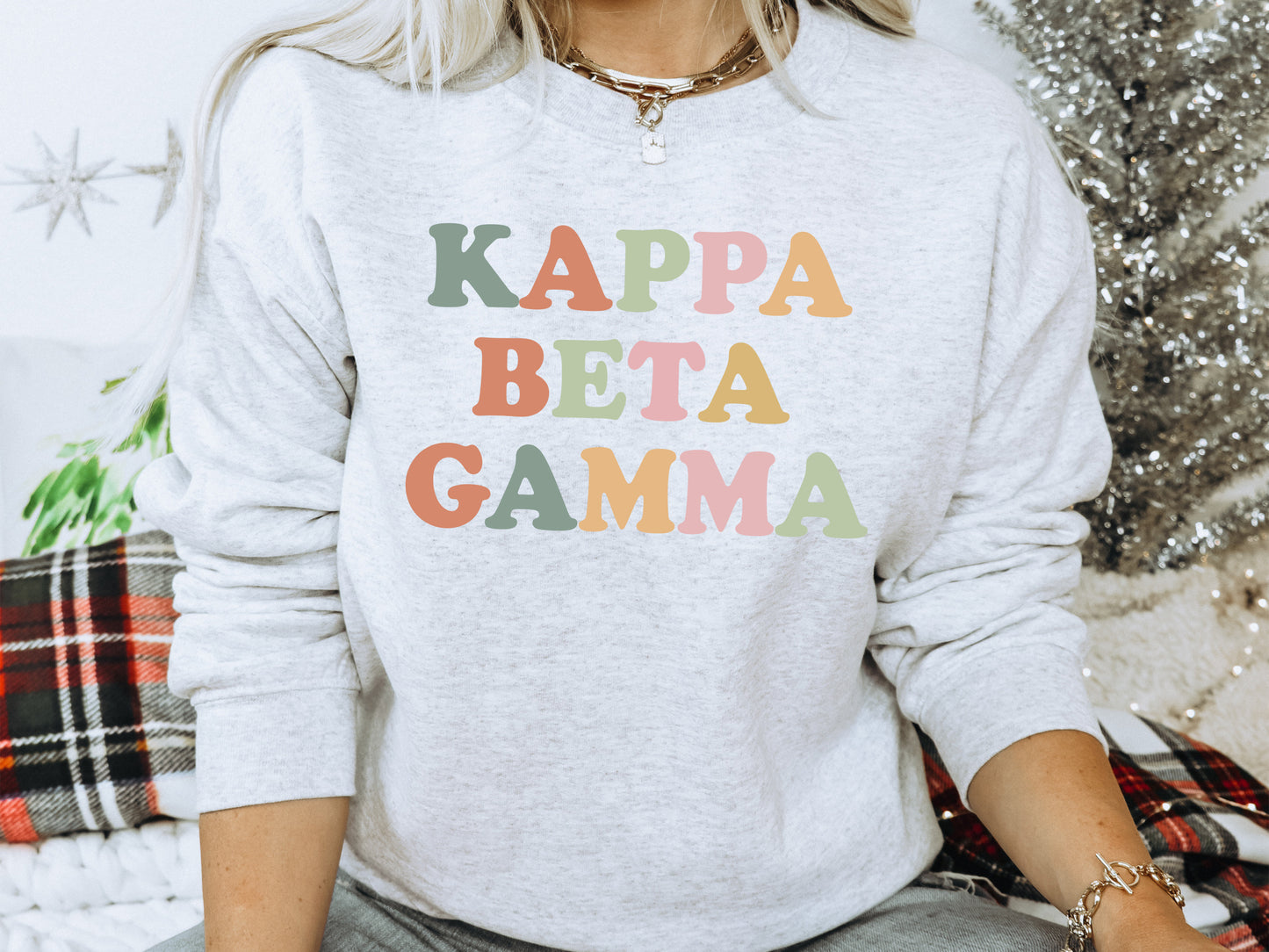 Kappa Beta Gamma Bright and Colorful Sorority Sweatshirt _ 3472g