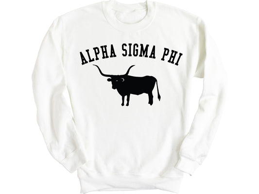 Alpha Sigma Phi Long Horn Fraternity Sweatshirt _ 1526g