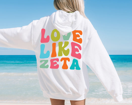 Zeta Tau Alpha Blissful and Vibrant Sorority Hoodie _ 33179g