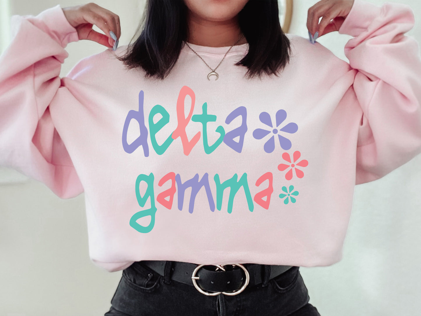 Delta Gamma Colorful Floral Sorority Sweatshirt _ 2614g