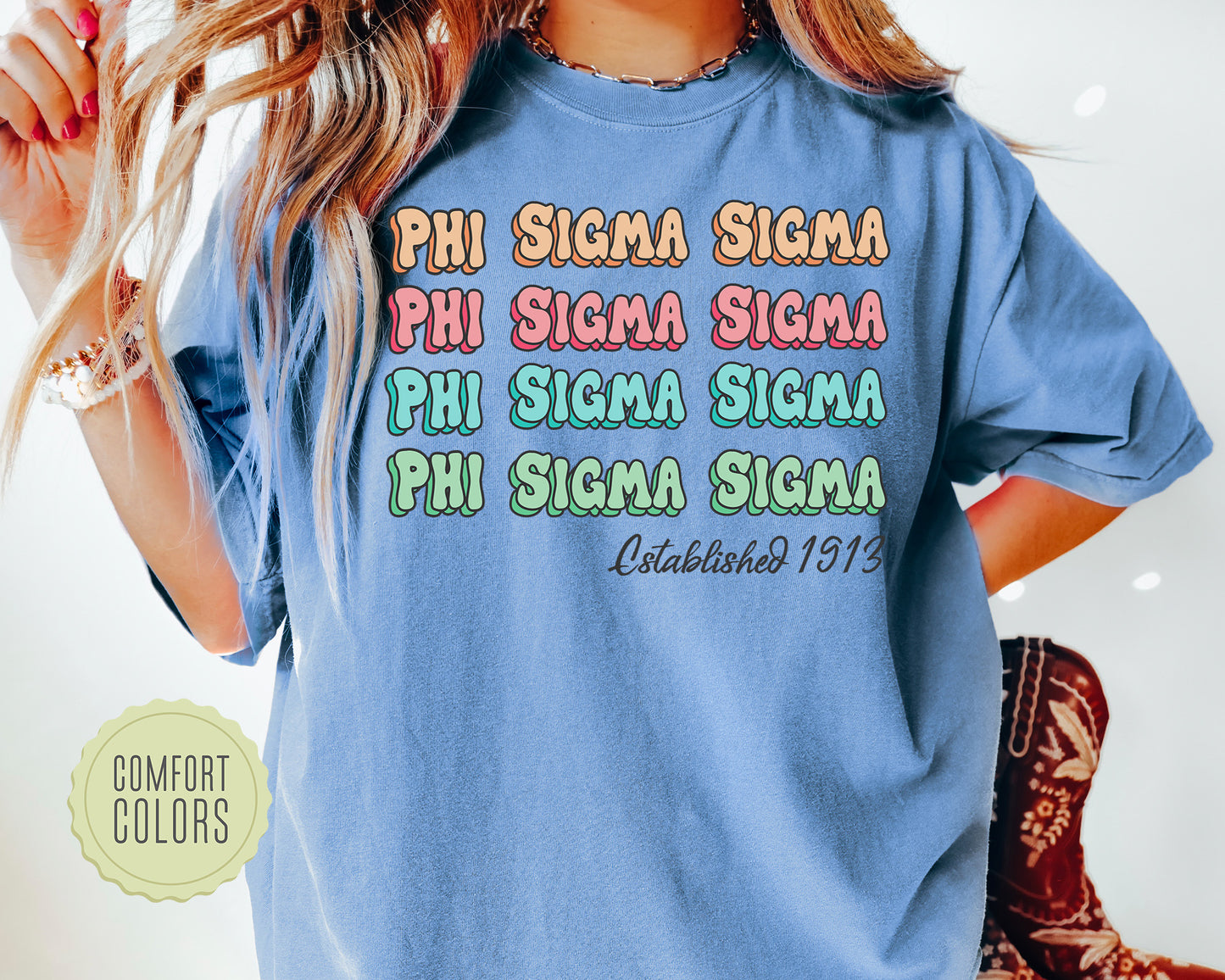 Phi Sigma Sigma Lucy Comfort Colors Sorority T-shirt _ 277g