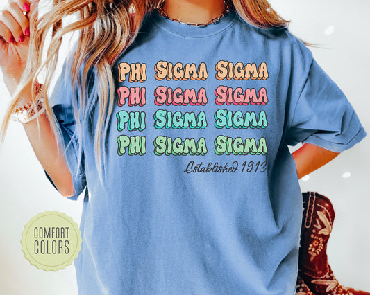 Phi Sigma Sigma Lucy Comfort Colors Sorority T-shirt _ 277g