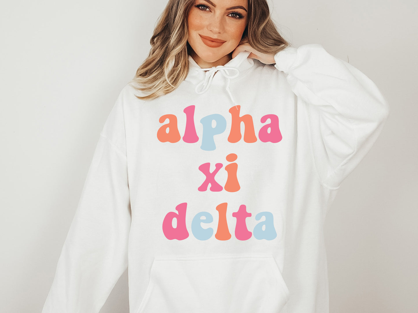 Alpha Xi Delta Vividly Vibrant Sorority Hoodie _ 3157g