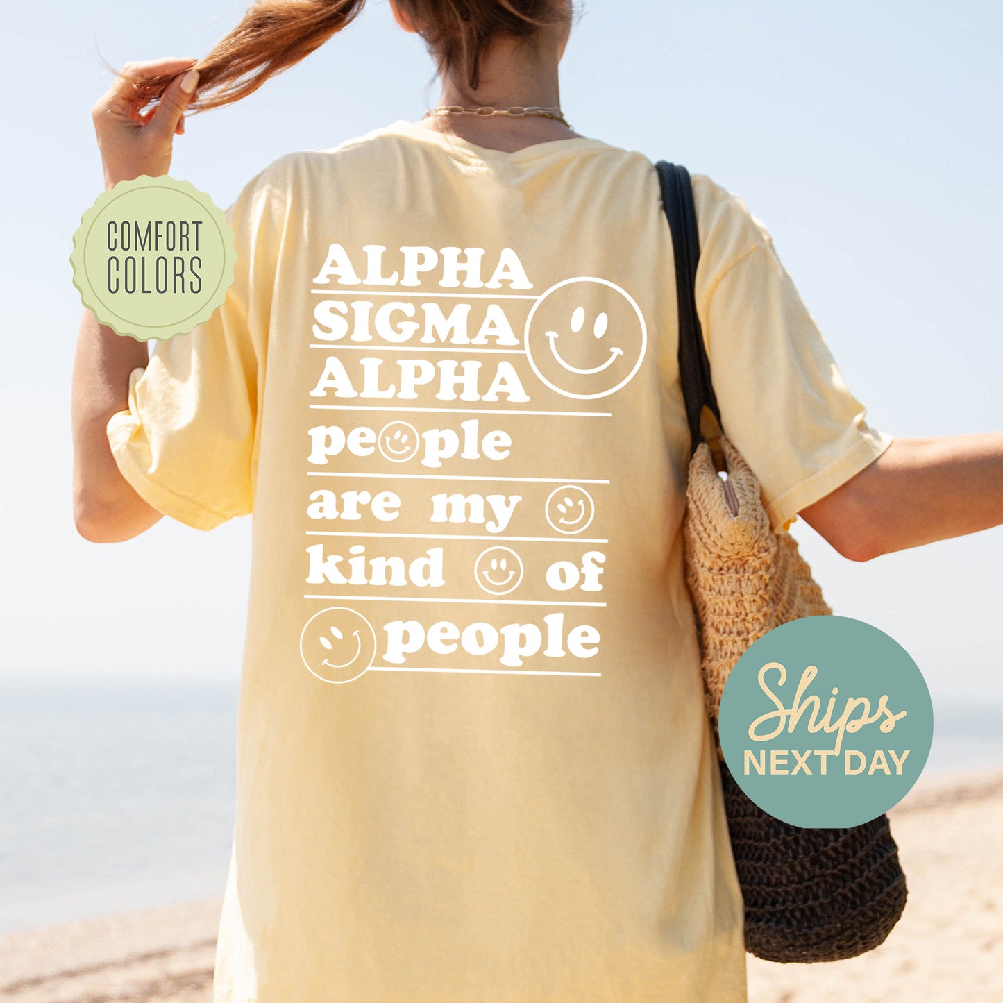 Alpha Sigma Alpha My Kind of People Comfort Colors Sorority T-shirt _ 33264g