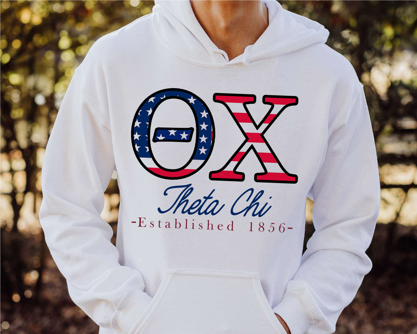 Theta Chi American Flag Letters Fraternity Hoodie _ 1181g