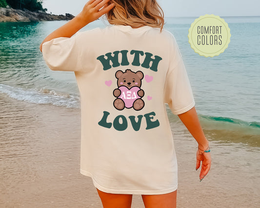 Alpha Xi Delta With Love Comfort Colors Sorority T-shirt _ 33214g